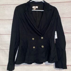 Rachel Parcel women’s black blazer with padded shoulders